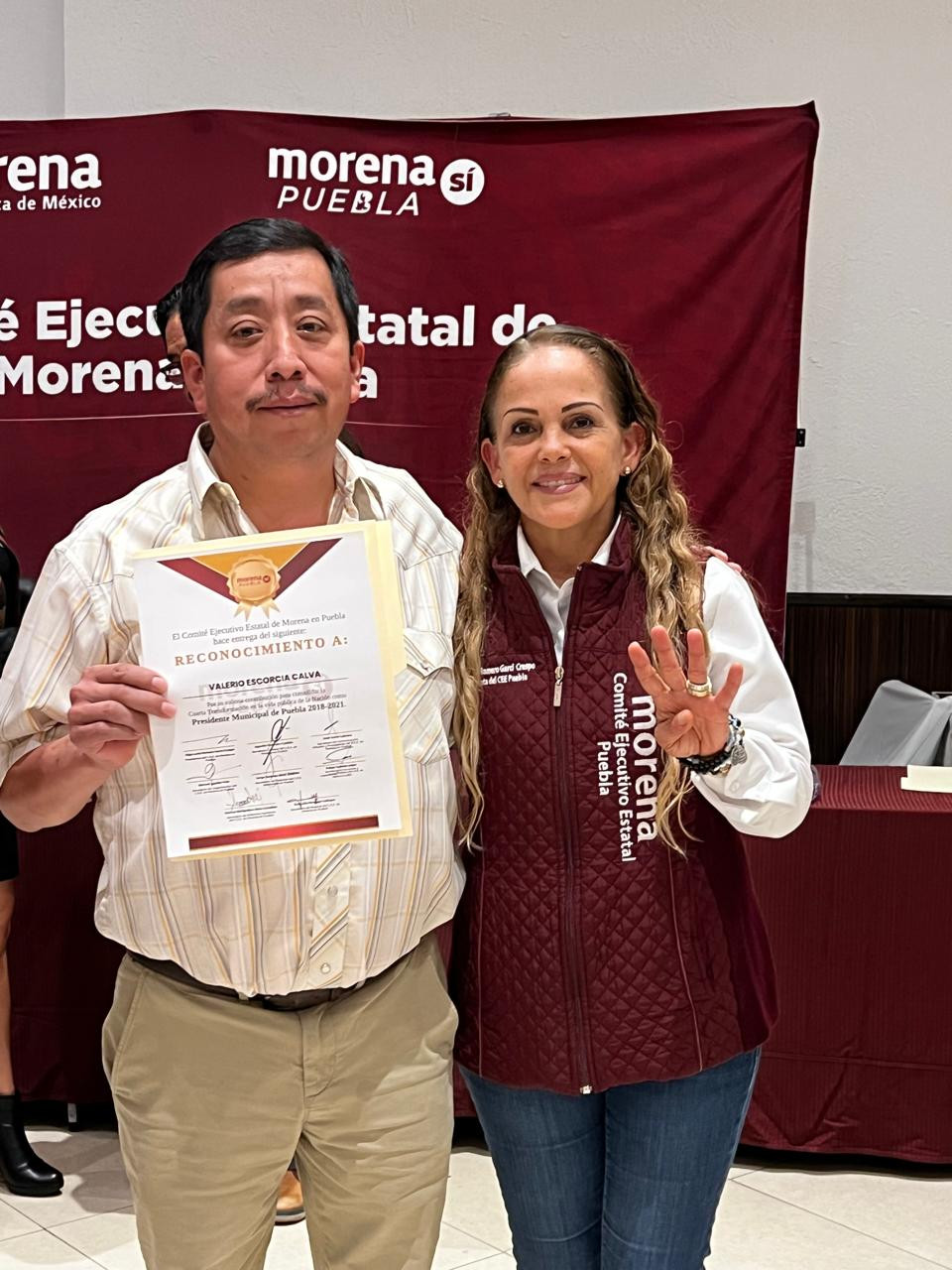 Reconocimiento por mi labor como presidente municipal durante el periodo 2018-2021